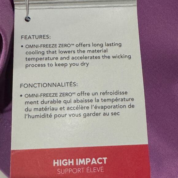 Columbia Medium High-Impact Sports Bra Omni-Freeze Zero Racerback Padded Purple - Picture 9 of 10